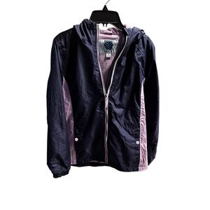 Whales Tail Performance Wear Girls Navy Blue Lavender Fleece Lined Jacket Small